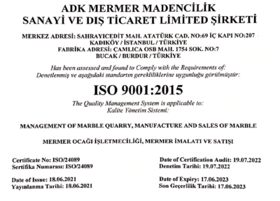 ADK MARBLE | ISO 9001